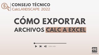 CalcLANDSCAPE 2022 Cómo exportar archivos Calc a Excel [upl. by Yelats168]