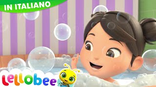 La Canzone Del Bagnetto v2  Lellobee City Farm  Moonbug Kids  Cartoni Animati [upl. by Brenn]