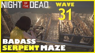 Badass Serpent Maze Night of the Dead Gameplay  Horde Night Wave 31 Tower Defense Traps [upl. by Ennoval]