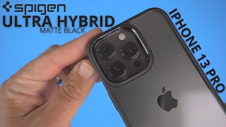 iPhone 13 Pro Case Review Spigen Ultra Hybrid Matte Black [upl. by Bergman185]