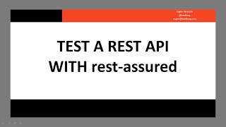 Test a REST API with restassured [upl. by Araccat338]