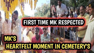 FIRSTTIME M K VISITED EX MLA M BAKTHAVACHALAM ampEX MLA SR MOTHER CEMETERY AND GARLANDED WITH RESPECT [upl. by Deerc464]