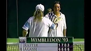 Andre Agassi vs Patrick Rafter 1993 Wimbledon R3 Highlights [upl. by Enitsirt422]