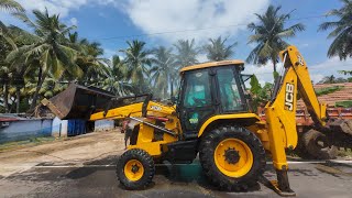 Washing our jcb3dx backhoe in Mahindra 575 di tractor mounted aspee pump [upl. by Violeta]