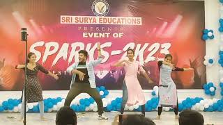 Aata kavala Patakavala song with students Sparks 2k23 dances enjoyment performance [upl. by Kristo]