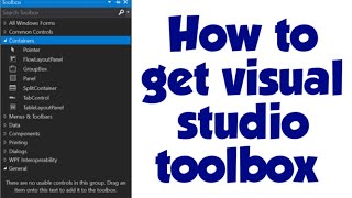 Visual Studio Toolbox Missing 100 [upl. by Jennie]