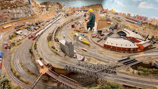 Large HO Scale Model Railroad Layout at The Highland Park Society of Model Railroad Engineers [upl. by Dirgis]