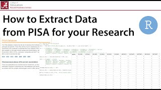 How to extract data from PISA for your research Research Assistance Services [upl. by Eppesuig]