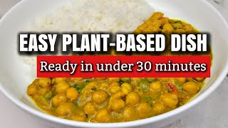 CURRY COCONUT CHICKPEAS  PLANTBASED  JERENES EATSur [upl. by Neenaj]