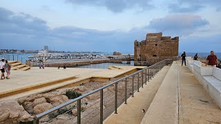 Paphos Cyprus Seafront walk including hotels [upl. by Imotih]