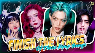 FINISH THE LYRICS OF THESE KPOP SONGS IN 5 SECONDS🎤🎮🎼 KPOP GAME [upl. by Aicilaana]