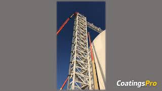 Coatings Crew Cleans Dust Off Steel Silo [upl. by Aihgn962]