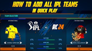 How to Play IPL 2024 in Quick Play Full Process  Real Cricket™ 24 Real Jersey and Faces Update [upl. by Kira217]