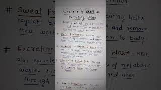 Functions of SKIN as Excretory Organ UNIT8 BSc Nursing PHYSIOLOGY [upl. by Isied]