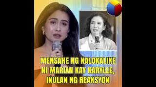 Mensahe ng kalokalike ni Marian kay Karylle inulan ng reaksyon [upl. by Irrak]