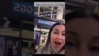 usa us GREggs greggs yank american humour funny tiktok tiktokuk bakersoftiktok greggs [upl. by Lellih965]