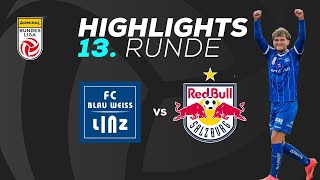 FC Blau Weiß Linz  FC Red Bull Salzburg 13 Runde ADMIRAL Bundesliga 202425 [upl. by Atteram446]