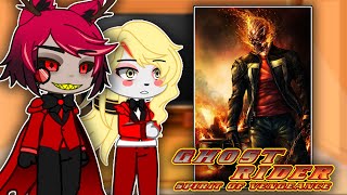 Hazbin Hotel Hell React To Ghost Rider  Johnny Blaze  Gacha react [upl. by Ellecram]