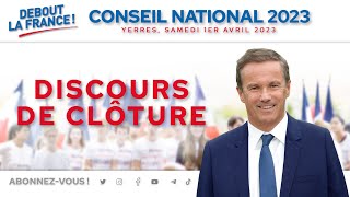 Conseil National  Samedi 1er Avril 2023  Discours de Nicolas DUPONTAIGNAN [upl. by Irvine457]