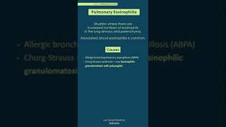 What is Pulmonary Eosinophilia amp what are its causes shorts [upl. by Hgalehs]