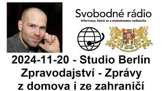 20241120  Studio Berlín  Zpravodajství  Zprávy z domova i ze zahraničí [upl. by Ennaoj]