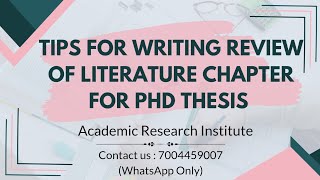 How to Write a PhD Thesis Review of Literature Chapter in Standard Scientific Format [upl. by Amadeus]