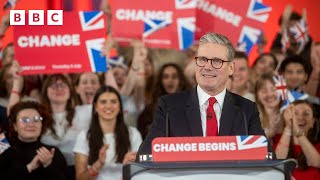 Keir Starmer reacts after Labour wins UK General Election  BBC [upl. by Deb168]