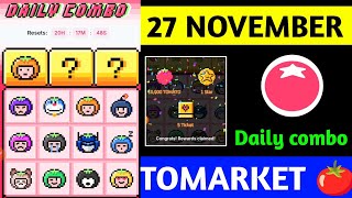 Tomarket Airdrop Daily Combo 27 November  Tomato Daily Combo Today  Tomarket daily combo card [upl. by Drolet741]