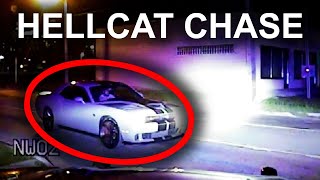 Hellcat Outruns Cops amp Police Helicopter In INSANE Chase [upl. by Nohs908]