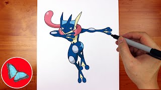 How To Draw Pokemon  Greninja Step by Step [upl. by Corvese]