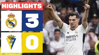 REAL MADRID 3  0 CÁDIZ CF  RESUMEN LALIGA EA SPORTS [upl. by Llenrev]