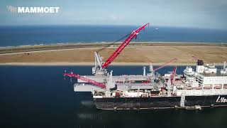 Watch the Pioneering Spirit 5500t beams installation [upl. by Enaile]