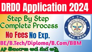 DRDO ITR Apprentice 2024 Form fill up TeluguDRDO Balasore Apprenticeship Application 2024 [upl. by Odyssey746]