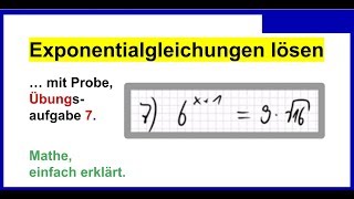 Exponentialgleichungen lösen mit Probe Übungsaufgabe 7  eine quotSpielereiquot damit [upl. by Akiehsal]