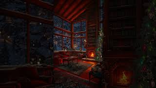 Christmas Cabin Retreat  Blizzard Winds amp Warm Fireplace for Festive Relaxation christmas sleep [upl. by Berkow]