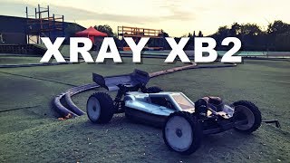 My Xray XB2 with Schumacher Mini Spike Tires at the new Megadrom Outdoor Track [upl. by Aytida386]