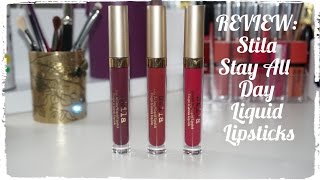 REVIEW New Stila Stay All Day Liquid Lipsticks Bacca Ricco amp Chianti with lip swatches [upl. by Asli]