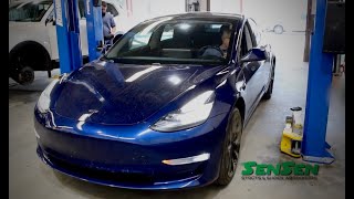 TESLA Model 3 install struts and shocks SenSen [upl. by Nylarak]