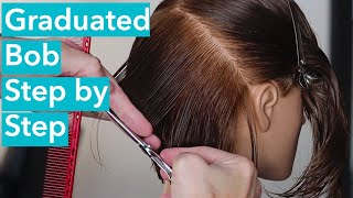 Howto cut a graduated bob  Bob with graduation  Step by Step medium length haircut  Salon 124 [upl. by Barrett]