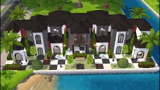 Queen of Hearts Palace ♠️♥️ THE SIMS MOBILE house build on Edgewater Quay [upl. by Enirhtac862]