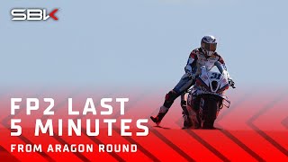 THE LAST 5 MINUTES of an epic FP2 at Aragon 🚀  2024 AragonWorldSBK 🏁 [upl. by Eniamzaj678]