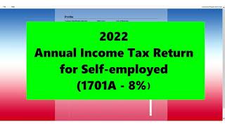 ITR 2022 for SelfEmployed 1701A [upl. by Nylrebmik]