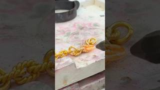 Doublestrand wrapped wire bracelet goldaccessories jewelry goldbraclets goldbangles [upl. by Dann]