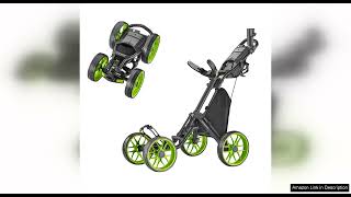 CaddyTek 4 Wheel Golf Push Cart  Caddycruiser One Version 8 1Click Review [upl. by Onitsuj252]