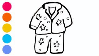 Pyjamas Drawing for Kids and Toddlers  How to Draw a Night suit for kids [upl. by Betthezel708]