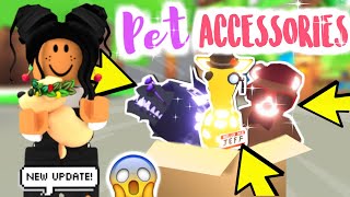 NEW ALL OF THE PET ACCESSORIES In ADOPT ME FIRST LOOK  SunsetSafari [upl. by Ahsekin]