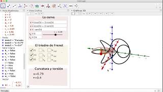 Curvatura círculo osculador y torsión con Geogebra [upl. by Aleciram]