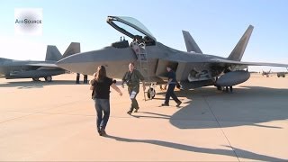 F22 Raptors  27th Fighter Squadron Returns to Langley [upl. by Nial910]