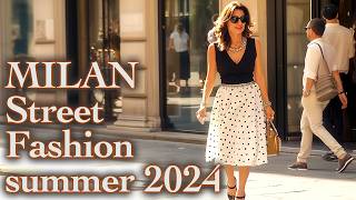 🇮🇹 Iconic Italian Fashion summer 2024 Milan Street Style Trends amp Polka Dot Dresses [upl. by Atiuqin]