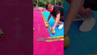 outdoor interlocking floor basketball court construction [upl. by Aenit]